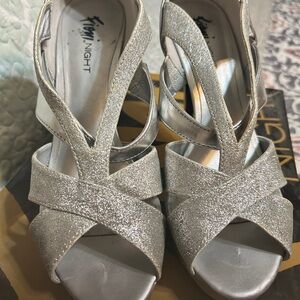 FIONI Glittering Silver Heels